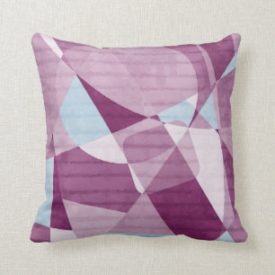 Abstract Powder blue and Plum Pattern Throw Pillow
