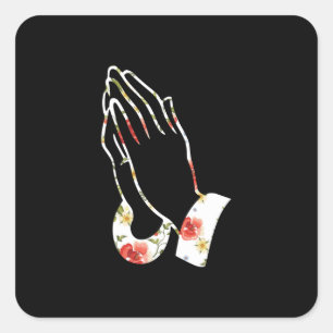 Abstract Praying Hands Illustration Square Sticker