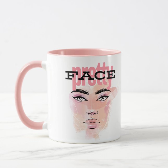 Abstract pretty face coffee Mug (Left)