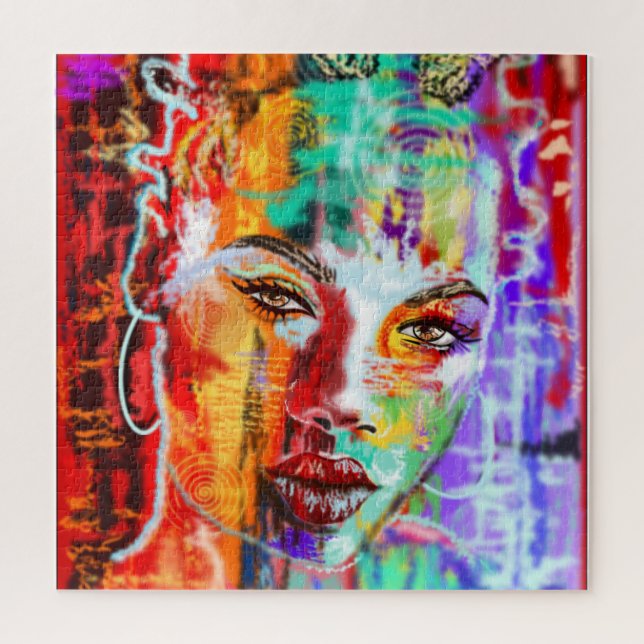 Abstract Pretty Lady Art - Beautiful Jigsaw Puzzle (Vertical)