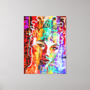 Abstract Pretty Lady Art - Canvas Print