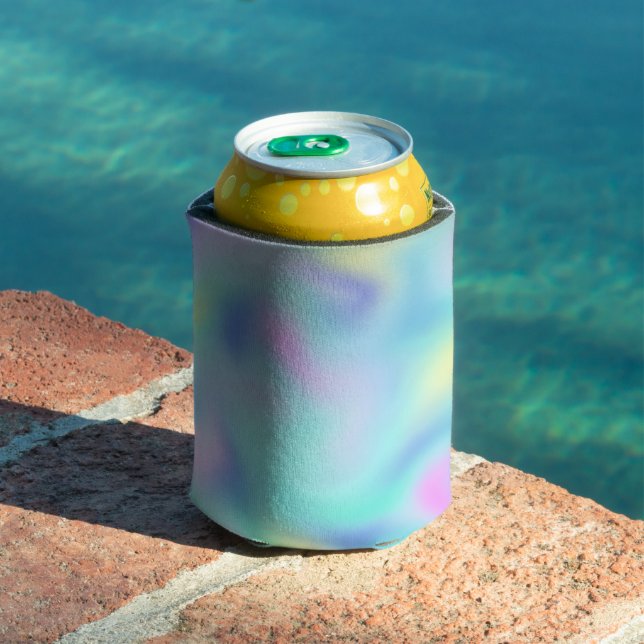 Abstract Pretty Pastel Swirls Pattern Can Cooler (In Situ Pool)