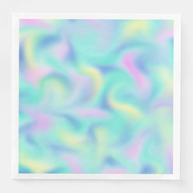 Abstract Pretty Pastel Swirls Pattern Napkin (Front)