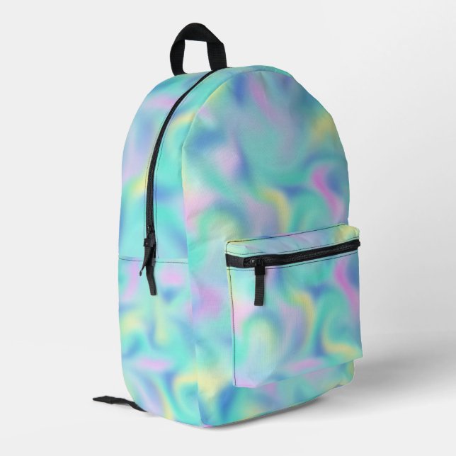 Abstract Pretty Pastel Swirls Pattern Printed Backpack (Back Corner Left)