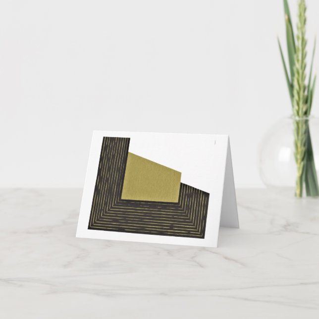 Abstract print in Moss and Black Thank you Card (Front)