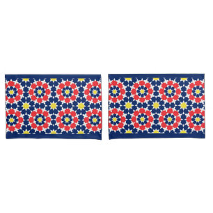 abstract print with stars and x-es pillowcase