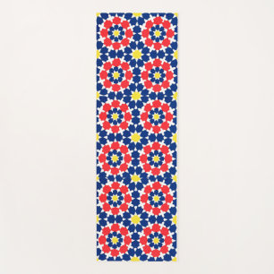 abstract print with stars and x-es yoga mat