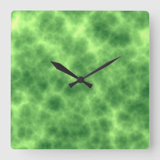 Abstract Procedural Crumple Green Square Wall Clock