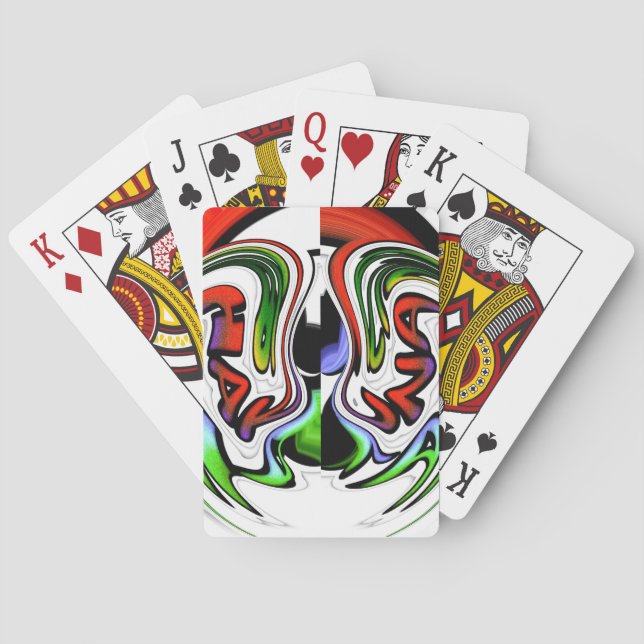 Abstract Profile Art Print Playing Cards (Back)