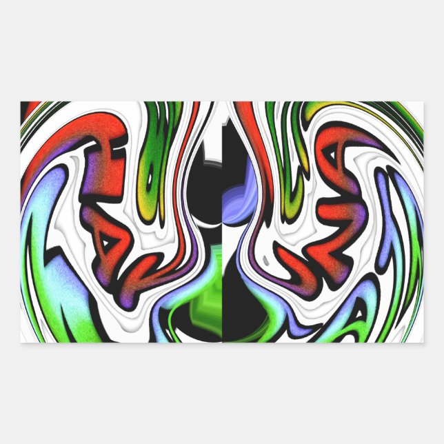 Abstract Profile Art Print Sticker (Front)