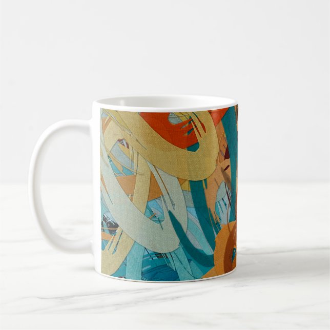 abstract psychedelic background from colour chaoti coffee mug (Left)