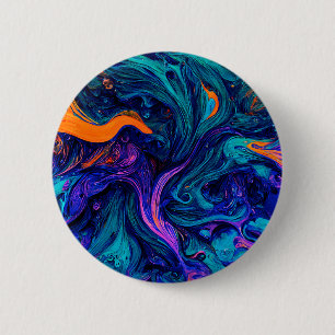 Abstract psychedelic Colours Throw Pillow 2 Inch Round Button