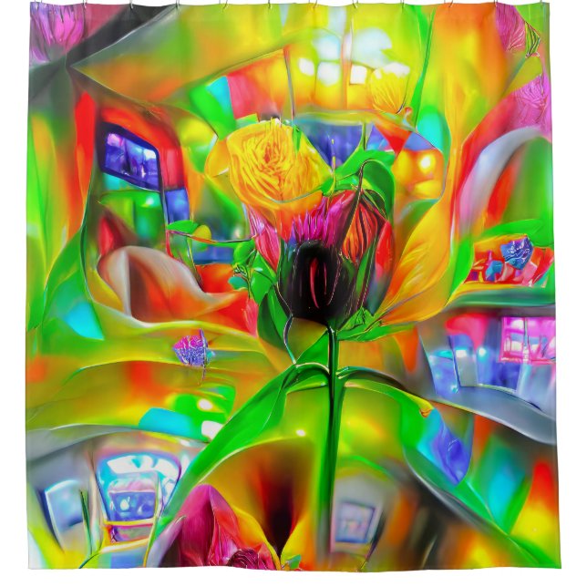 Abstract Psychedelic Flowers  (Front)