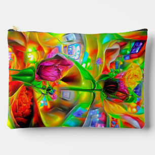 Abstract Psychedelic Flowers Accessory Pouch