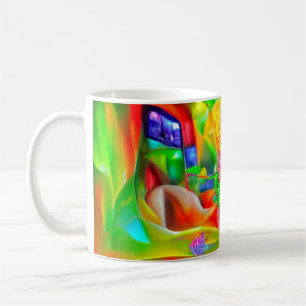 Abstract Psychedelic Flowers  Coffee Mug