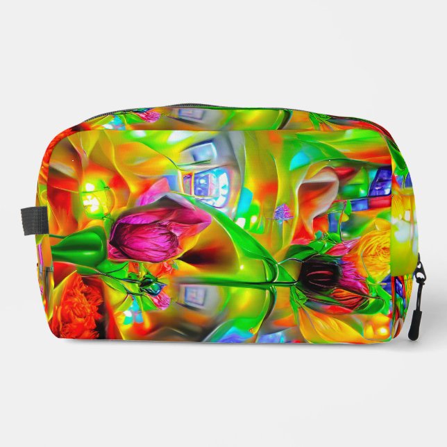 Abstract Psychedelic Flowers  Dopp Kit (Front)
