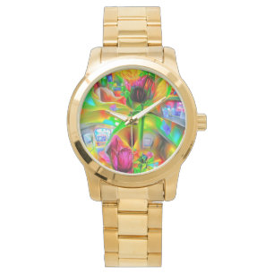 Abstract Psychedelic Flowers  Watch