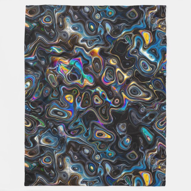 Abstract Psychedelic Pattern Fleece Blanket (Front)