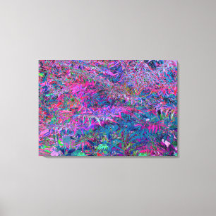 Abstract Psychedelic Rainbow Colours Foliage Garde Canvas Print