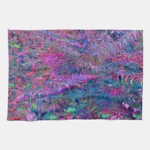 Abstract Psychedelic Rainbow Colours Foliage Garde Kitchen Towel