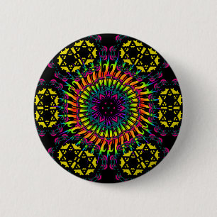 Abstract / Psychedelic Spiral Vortex 2 Inch Round Button