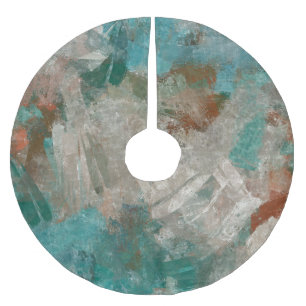 Abstract Psychedelic Strokes Texture. Brushed Polyester Tree Skirt