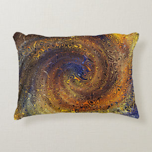 Abstract  Psychedelic Swirl Pattern Colourful Art Accent Pillow