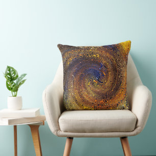 Abstract  Psychedelic Swirl Pattern Colourful Art Throw Pillow