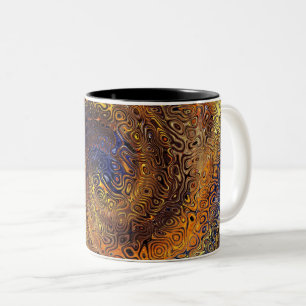 Abstract  Psychedelic Swirl Pattern Colourful Art Two-Tone Coffee Mug