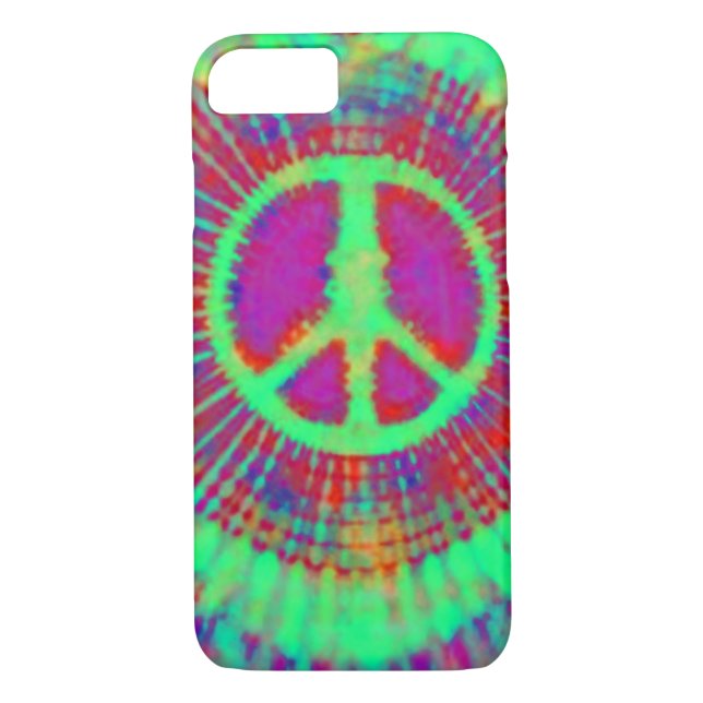 Abstract Psychedelic Tie-Dye Peace Sign Case-Mate iPhone Case (Back)