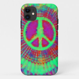Abstract Psychedelic Tie-Dye Peace Sign iPhone 11 Case