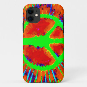 Abstract Psychedelic Tie-Dye Peace Sign iPhone 11 Case