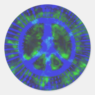 Abstract Psychedelic Tie-Dye Peace Sign Classic Round Sticker
