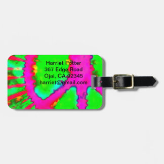Abstract Psychedelic Tie-Dye Peace Sign Luggage Tag