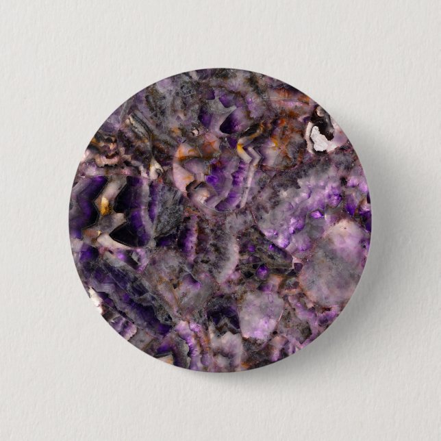 Abstract purple amethyst quartz marble granite  2 inch round button (Front)