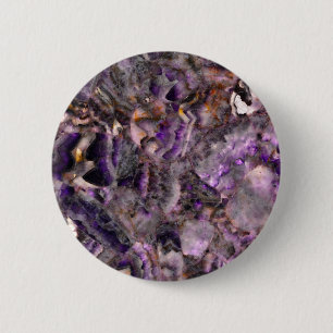 Abstract purple amethyst quartz marble granite 2 inch round button