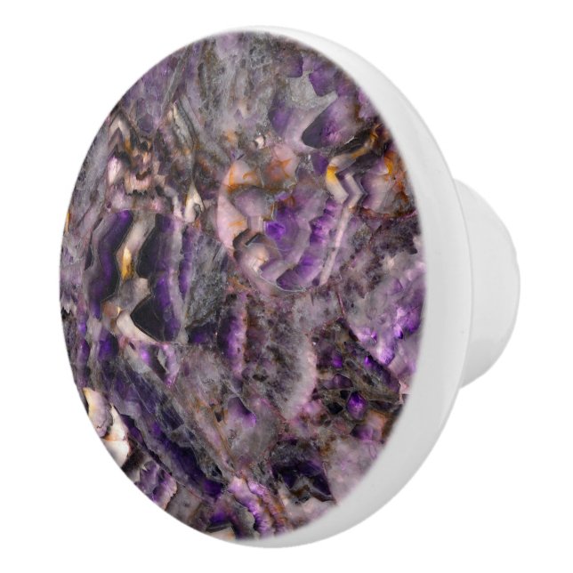 Abstract purple amethyst quartz marble granite  ceramic knob (Right)