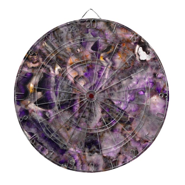 Abstract purple amethyst quartz marble granite  dartboard (Front)