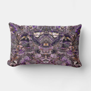 Abstract purple Amethyst Quartz, purple granite Lumbar Pillow
