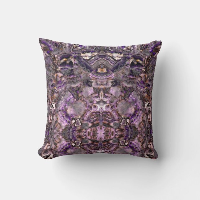 Abstract purple Amethyst Quartz, purple granite Throw Pillow (Front)