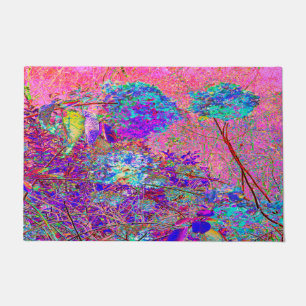 Abstract Purple and Blue Hydrangea with Magenta Doormat