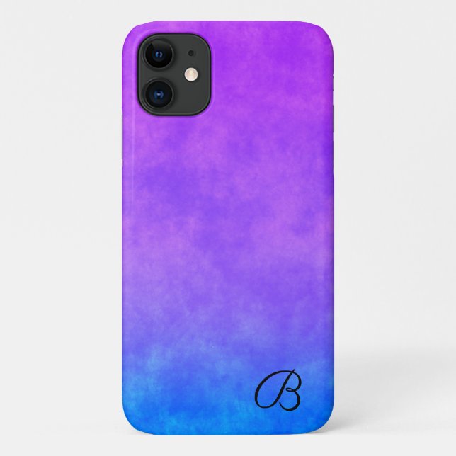 Abstract Purple and Blue Personalized Phone Case (Back)