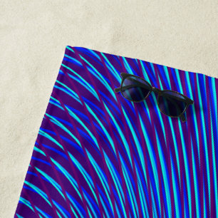 Abstract Purple and Blue Psychedelic, Rad & Trippy Beach Towel