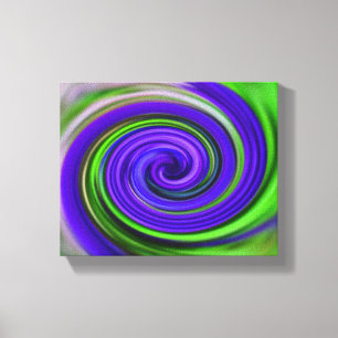 Abstract Purple And Green Swirls Canvas Print