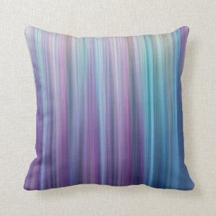 Abstract Purple and Teal Gradient Stripes Pattern Throw Pillow