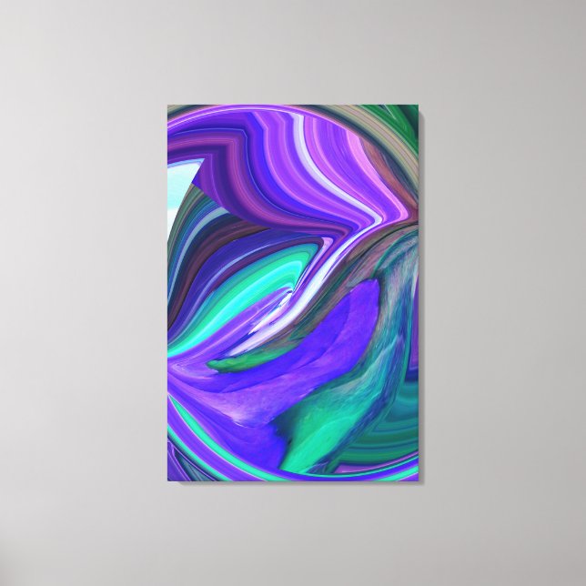 Abstract Purple and Teal Stretched Canvas Print (Front)