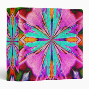 Abstract Purple And Turquoise Art Binder