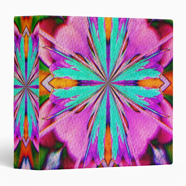Abstract Purple And Turquoise Art Binder (Front/Spine)
