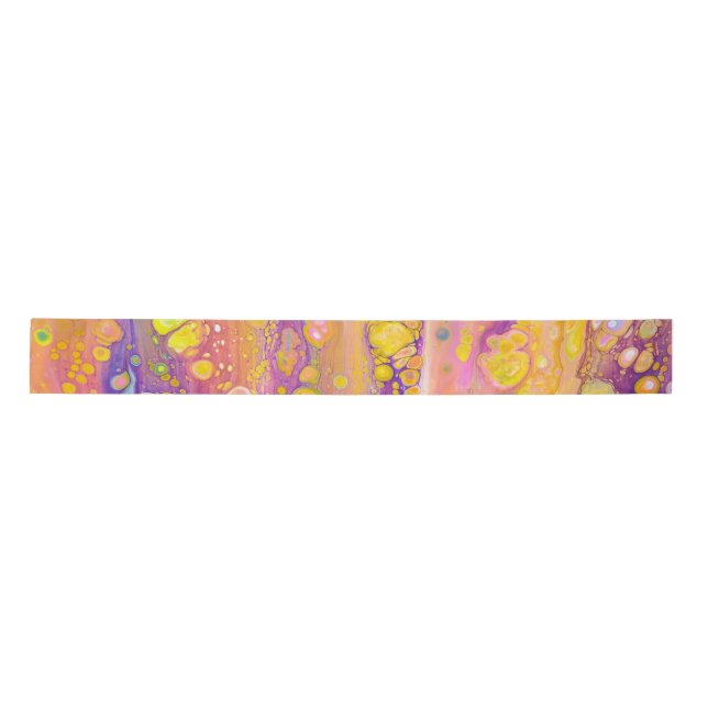 Abstract Purple And yellow ribbon Satin Ribbon (Front)
