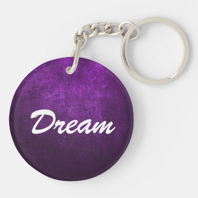 Abstract Purple Background Or Paper With Bright Keychain (Back)